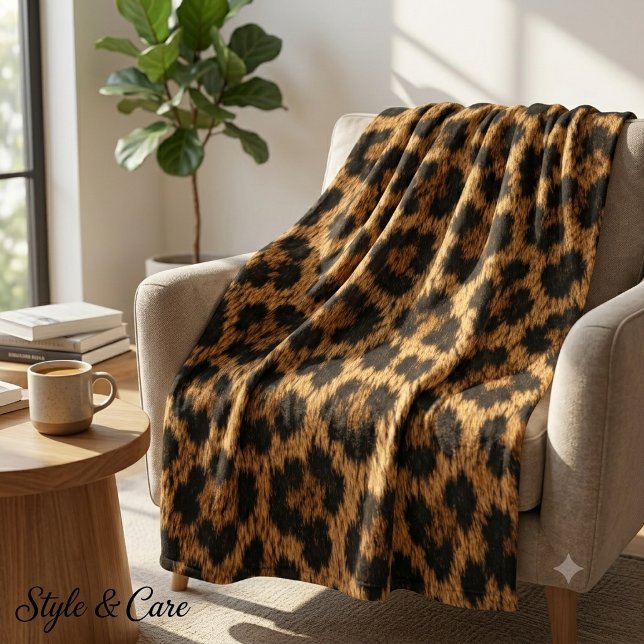 Polaire Tendance Motif Léopard Couverture Douce en Fleece  (Trendy Leopard Pattern Soft Fleece Blanket Home)