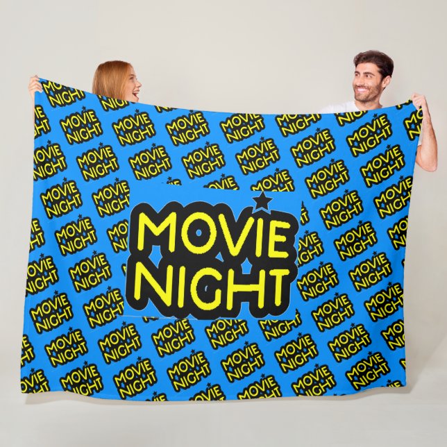 Polaire Texte de soirée cinéma sur la couverture bleue (En situation)