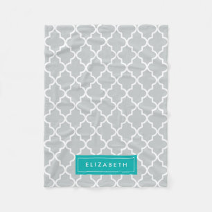 Polaire Turquoise et couverture grise d'ouatine de