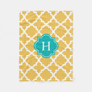 Polaire Turquoise et couverture jaune d'ouatine du