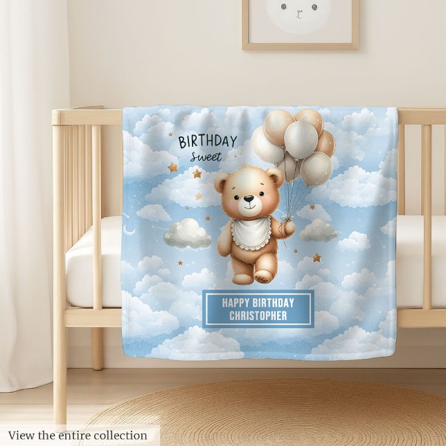 Polaire Une couverture en peluche aquarelle pour le premie (Watercolor teddy blanket for boy’s first birthday)