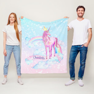 Polaire Unicorn Princesse Personnalisée Couverture Unicorn