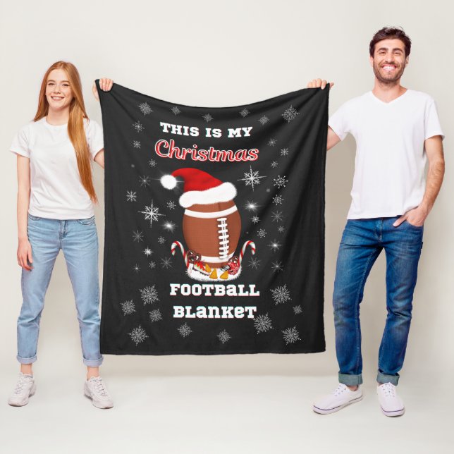 Polaire Voici ma couverture de football de Noël avec des c (En situation)