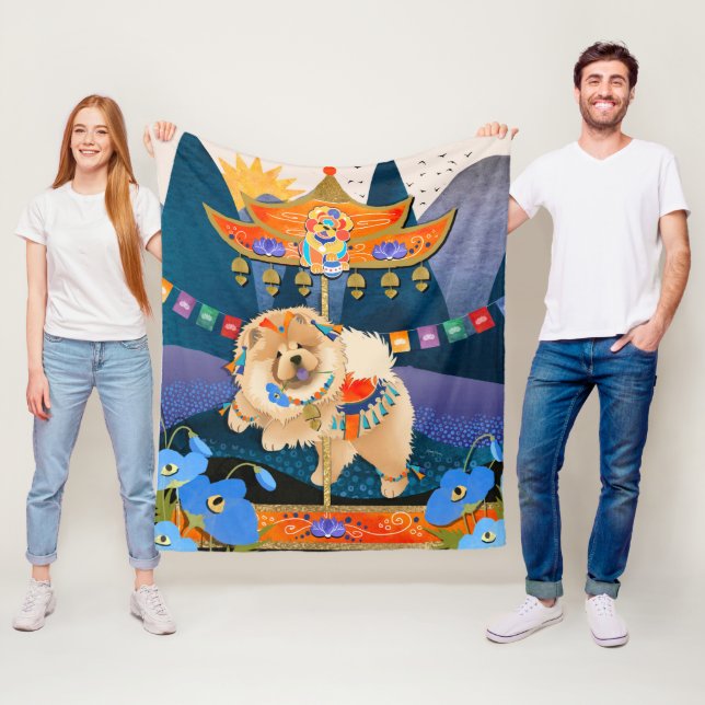 Polaire ZEN CARNIVAL Chow -Toison couverture 3 tailles (En situation)