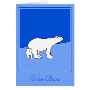 Polar Bear Mom and Cub Peinture - Wildlife Art