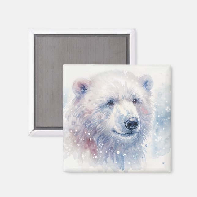 Polar Bear Winter Watercolor Magnet (Recto/Verso)