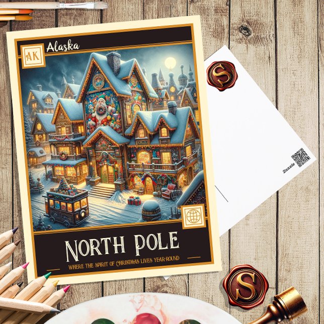 Pôle Nord, Alaska | Carte postale ancienne (Créateur téléchargé)