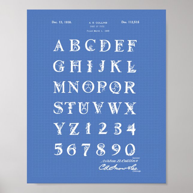 Police 1938 Brevet Art Plan directeur Poster (Devant)