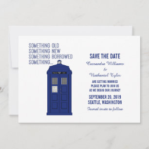 Police Box Enregistrer la date Invitation v1