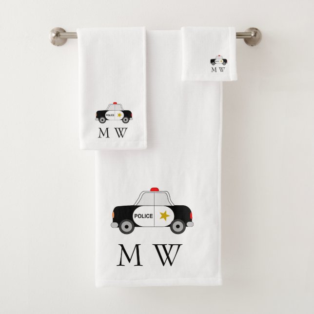 Police Car Design Monogrammed (En situation)