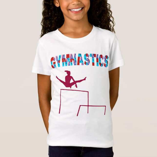 Police de bloc de couleur de gymnastique T-shirt (Devant)