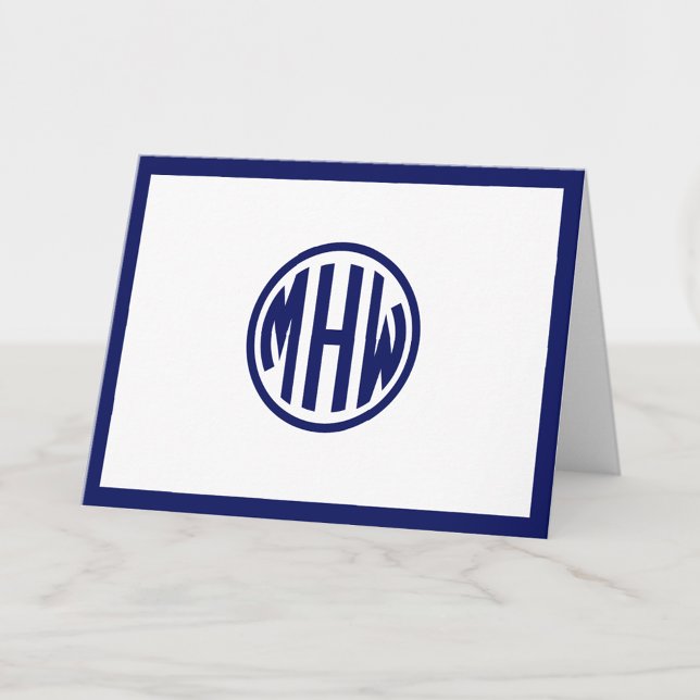 Police de monogramme cercle Navy blanc DIY BG (Créateur téléchargé)