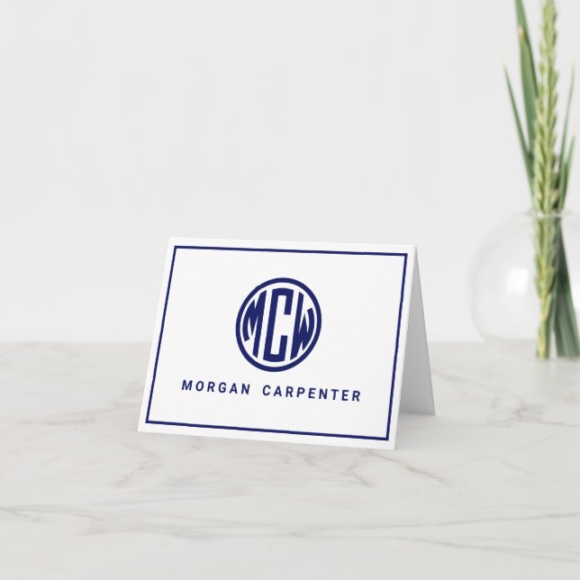 Police de monogramme cercle Navy blanc fond DIY (Devant)