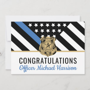 Police Ligne bleue Drapeau Félicitations Retraite