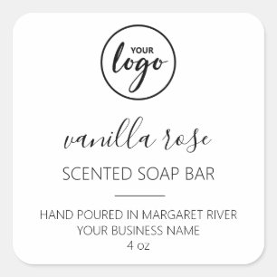 Police moderne Blanc parfumé Soap Bar Étiquettes d