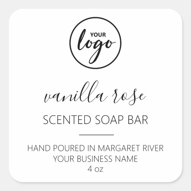 Police moderne Blanc parfumé Soap Bar Étiquettes d (Devant)