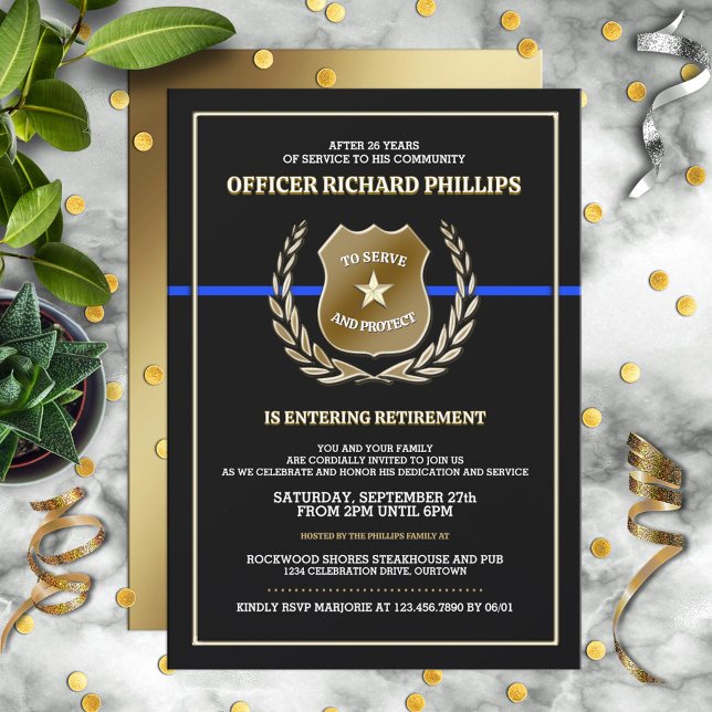 Police Officer Retirement Party Invitation (Créateur téléchargé)