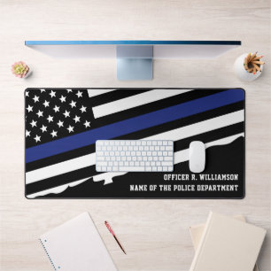 Police Officier Ligne Bleue Mince Drapeau personna