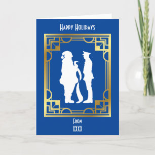 Police Officier Père Noël Bonne Liste Carte de Noë