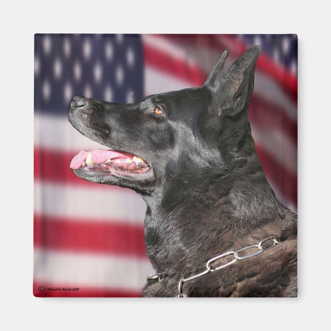 Police patriotique K9 Dog Magnet (Devant)