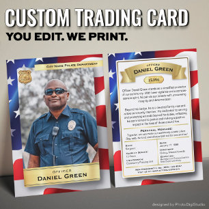 Police Personnalisée Cartes de commerce US Drapeau