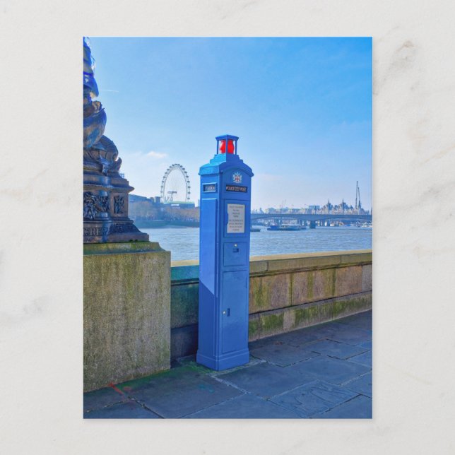 Police Phone Box London UK Carte postale (Devant)