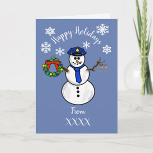 Police Snowman carte de Noël Dept ou personnel