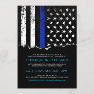 Police Style American Flag Party Invitation de l'é