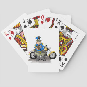 Policier écrivant des cartes de jeu de billet