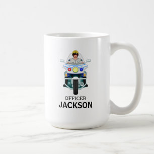 Policier Personnalisé Motorcycle Officier Café Mug