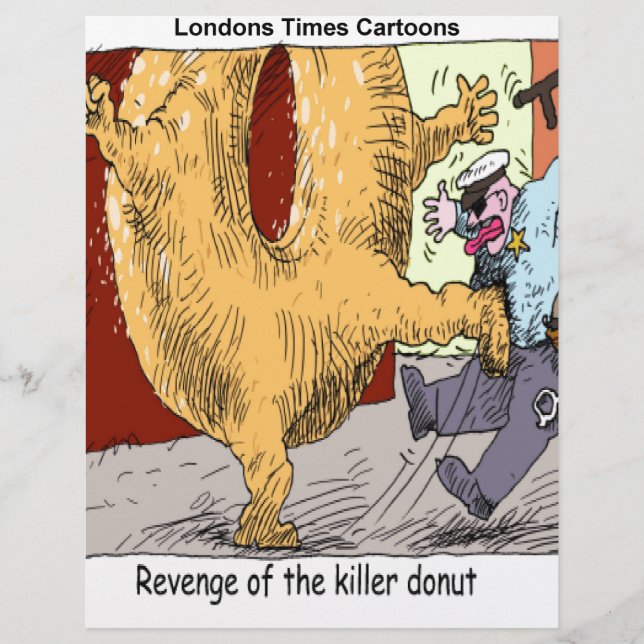 Policier Vs Donut Dessin Animé Drôle (Devant)