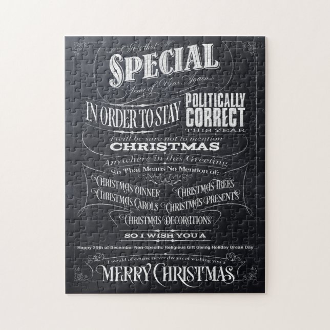 Politically Correct Chalk Chrismas Puzzle Box -I (Vertical)
