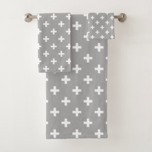 Polka blanche croise sur gris