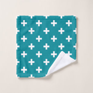Polka blanche croise sur turquoise