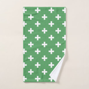 Polka blanche croise sur vert