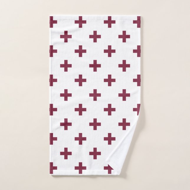 Polka de mûre croise sur blanc (Serviette à main)
