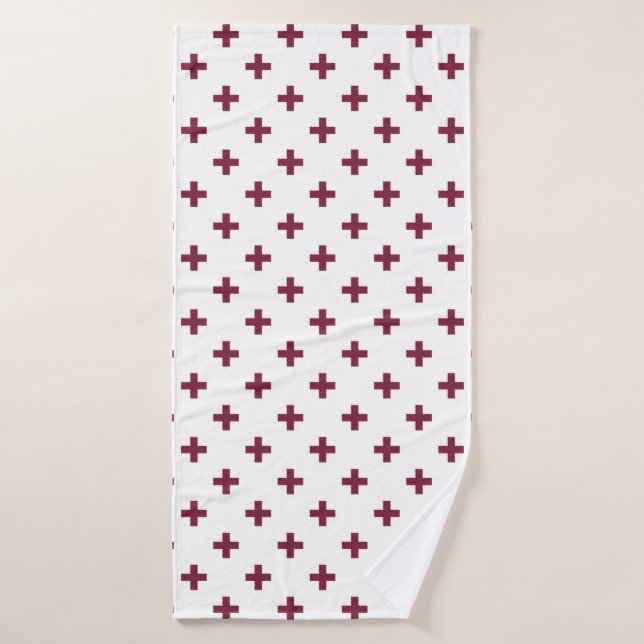 Polka de mûre croise sur blanc (Serviette de bain)