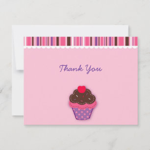 Polka Dot Cupcake Merci Cartes de notes