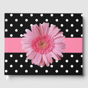Polka Dot et rose Gerber Daisy Mariage livre d'hôt