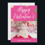 Polka Dot Gold | Carte photo de la Saint Valentin<br><div class="desc"></div>