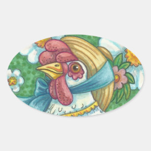 POLKA DOT HAUT, ÉTIQUETTES POULET Oval, Feuille