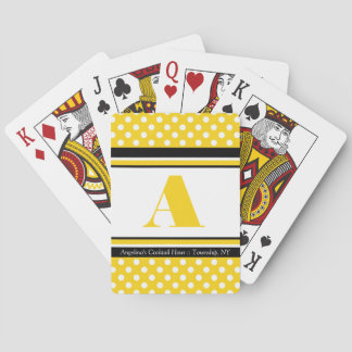 Polka Dot Jaune Personnalisé Cartes De Jeu