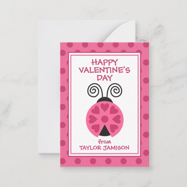 Polka Dot Ladybug Cartes de la salle de classe de  (Devant)