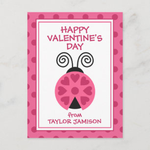 Polka Dot Ladybug Cartes de Saint Valentin personn
