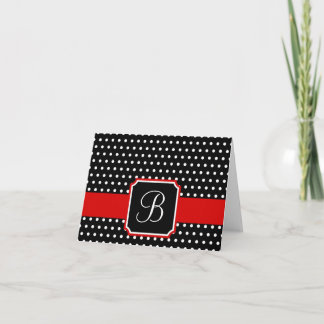 Polka Dot Monogramme Merci Cartes de notes