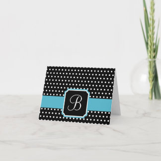 Polka Dot Monogramme Merci Cartes de notes
