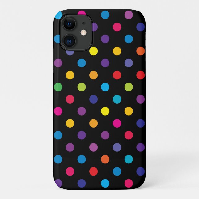 Polka Dot Motif iPhone, Plus et Pro Coque (Dos)