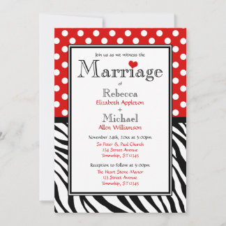 Polka Dot Red & Zebra Imprimer les invitations de