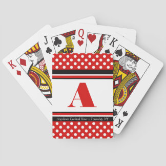 Polka Dot Rouge Personnalisé Cartes De Jeu