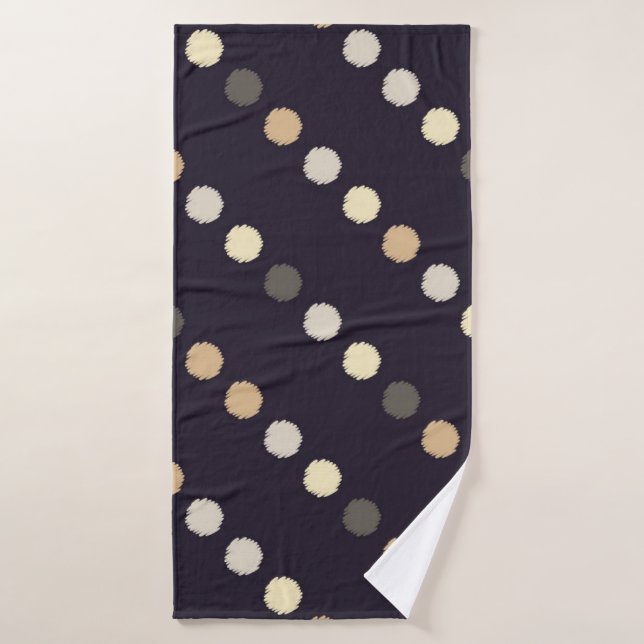 Polka dot seamless pattern. Scribble texture. Text (Serviette de bain)